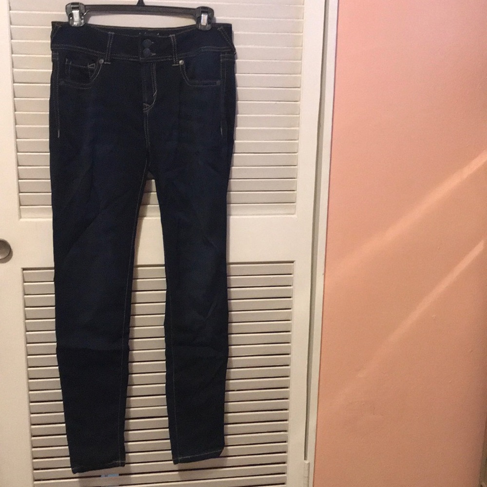 Dark wash skinny jeans